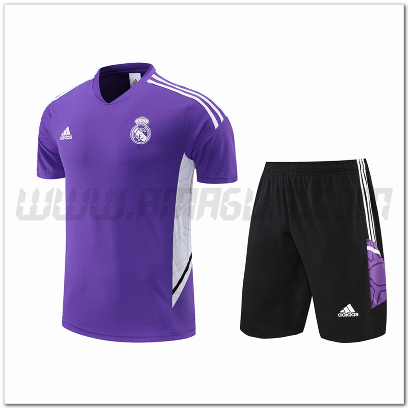 KIT Maglia Allenamento Real Madrid + Pantaloncini Pourpre 2022 2023