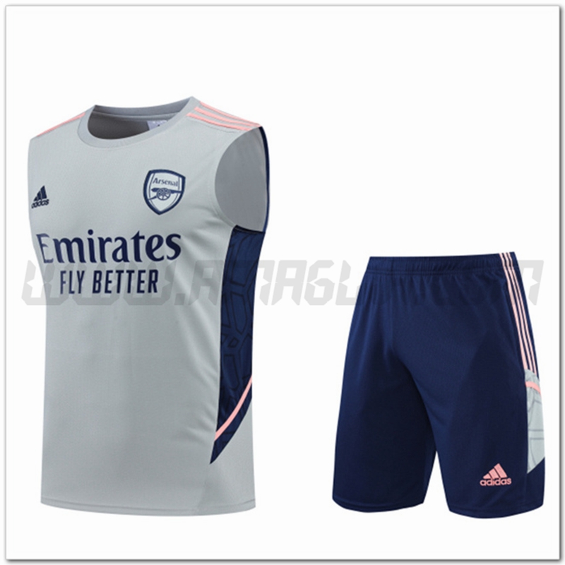 KIT Canotta da Allenamento Arsenal + Pantaloncini Grigio 2022 2023