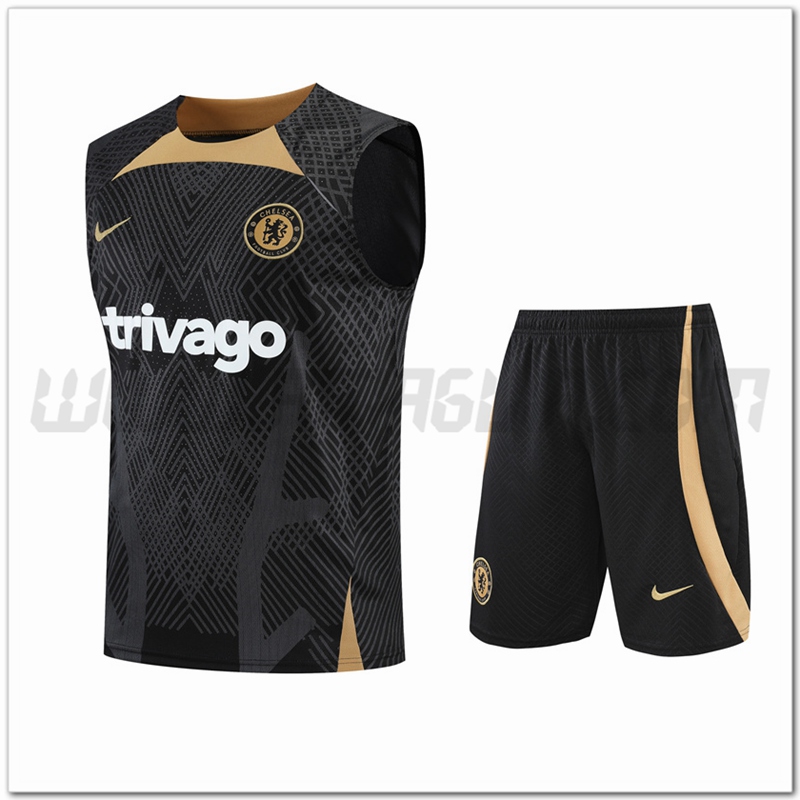 KIT Canotta da Allenamento FC Chelsea + Pantaloncini Nero 2022 2023