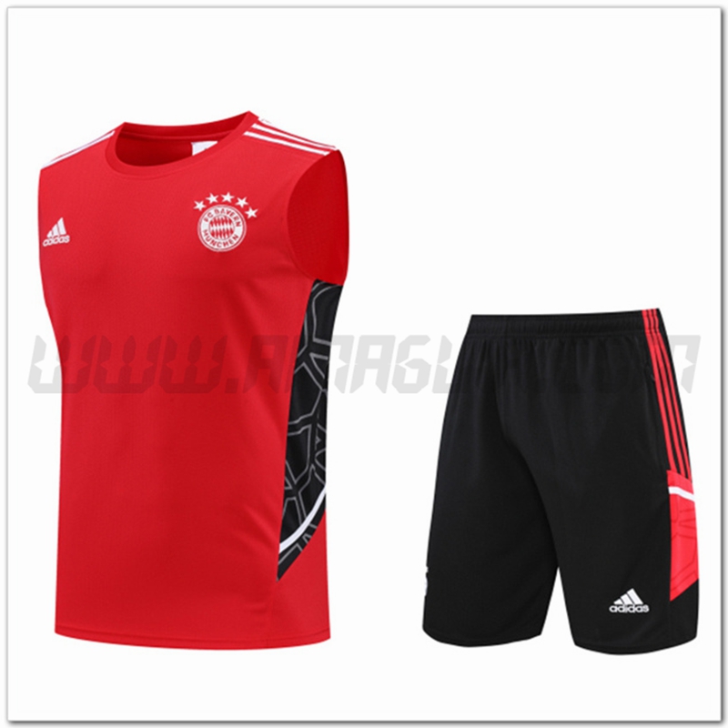 KIT Canotta da Allenamento Bayern Monaco + Pantaloncini Rosso 2022 2023