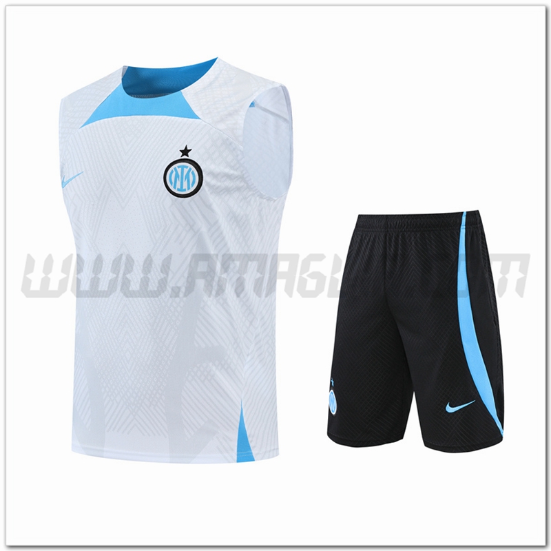 KIT Canotta da Allenamento Inter Milan + Pantaloncini Bianco 2022 2023
