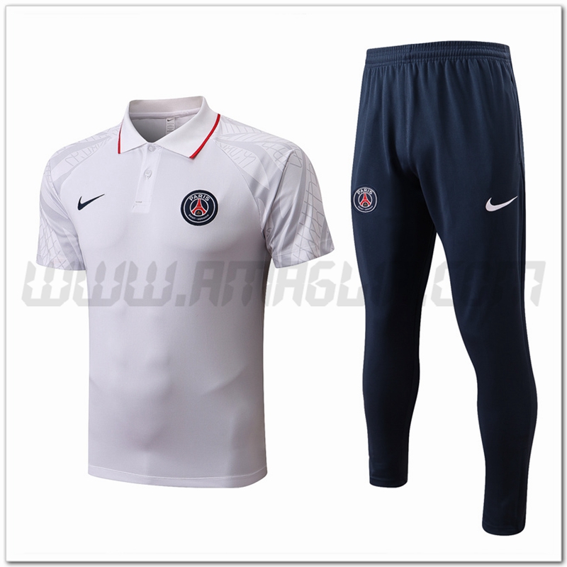 Kit Maglia Polo PSG + Pantaloni Bianco 2022 2023