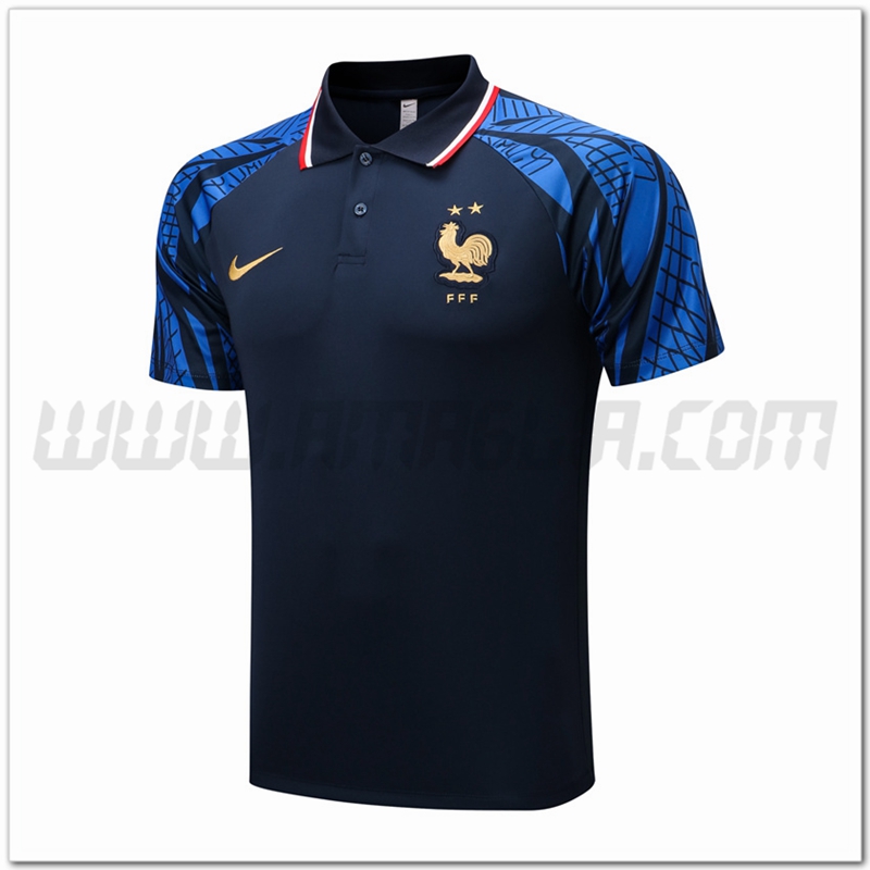 Maglia Polo Francia Blu Marino 2022 2023