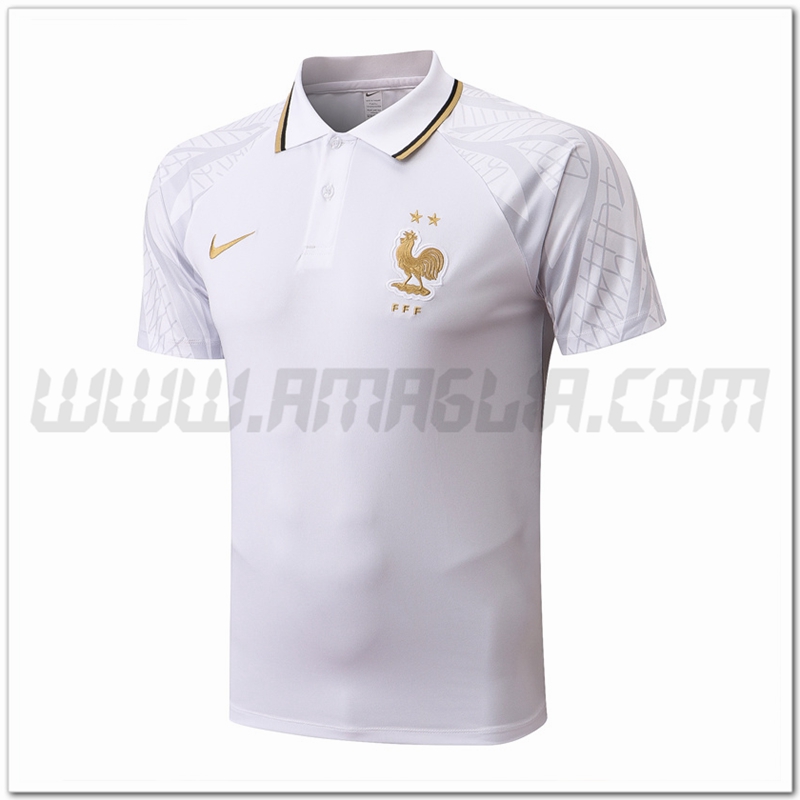 Maglia Polo Francia Bianco 2022 2023