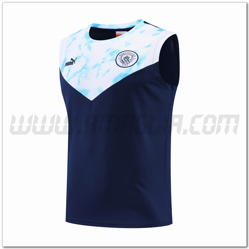 Canotta da Allenamento Manchester City Blu Marino 2022 2023