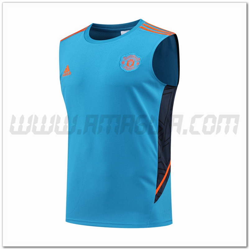 Canotta da Allenamento Manchester United Blu 2022 2023