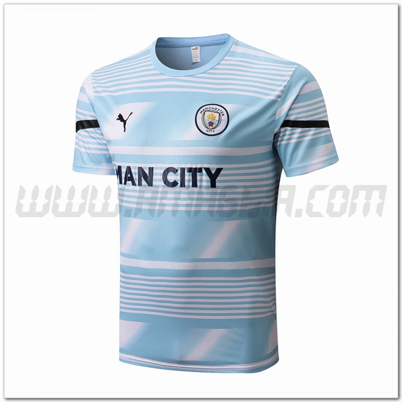 Maglia Allenamento Manchester City Blu/Bianco 2022 2023