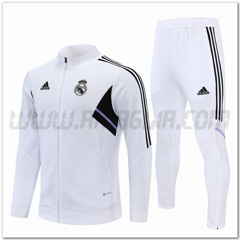 Tuta Giacca Allenamento Real Madrid Bianco 2022 2023