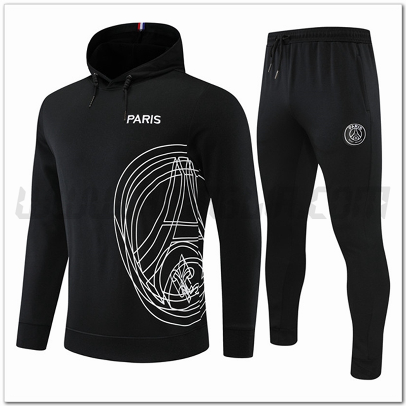 Tuta Giacca con Cappuccio PSG Nero 2022 2023