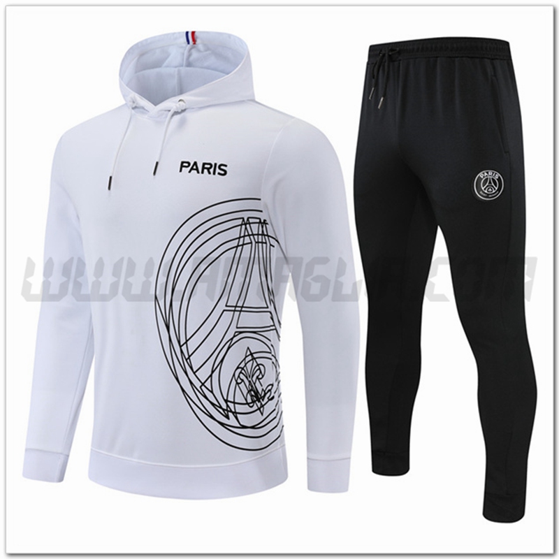 Tuta Giacca con Cappuccio PSG Bianco 2022 2023