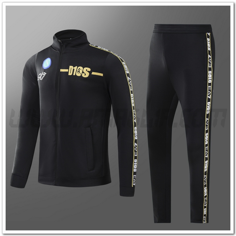 Tuta Giacca Allenamento SSC Napoli Bambino Nero 2022 2023