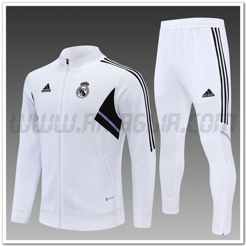 Tuta Giacca Allenamento Real Madrid Bambino Bianco 2022 2023