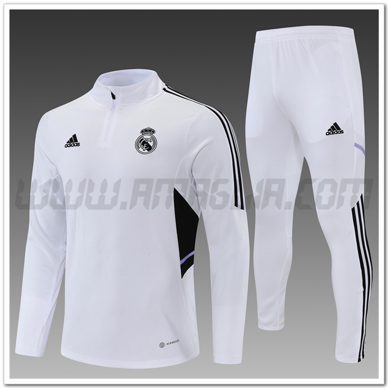 Tuta Allenamento Real Madrid Bambino Bianco 2022 2023
