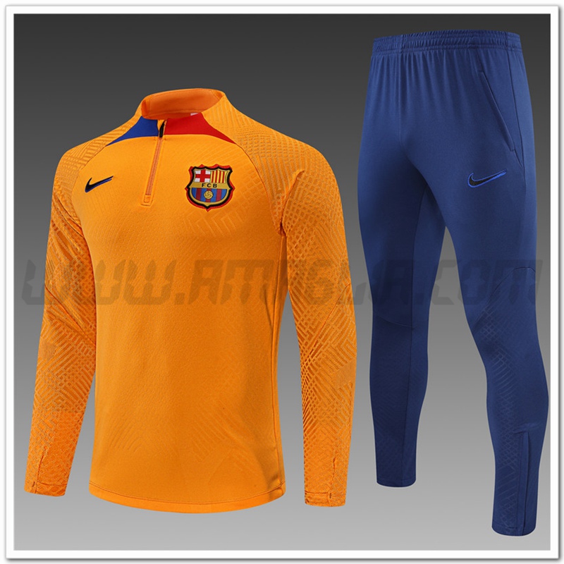 Tuta Allenamento FC Barcellona Bambino Giallo 2022 2023