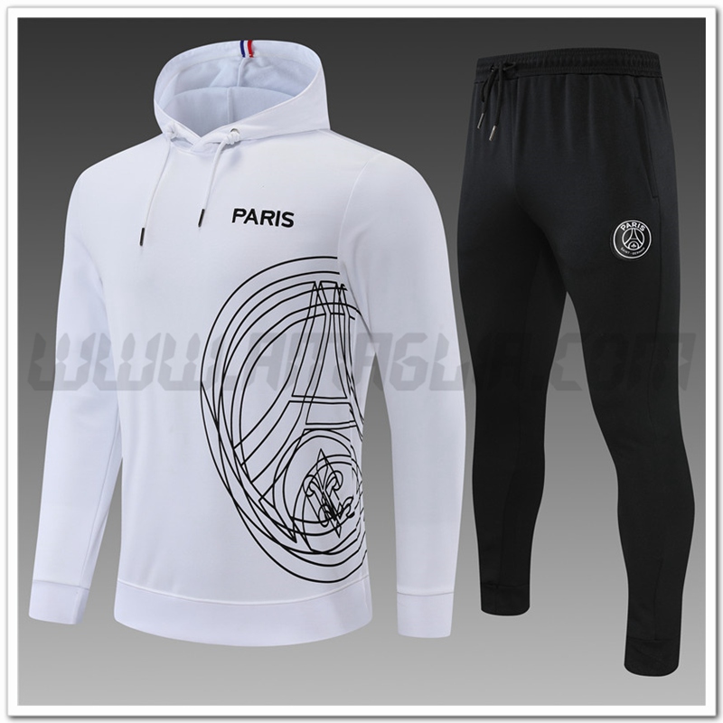 Tuta Giacca con Cappuccio PSG Bambino Bianco 2022 2023