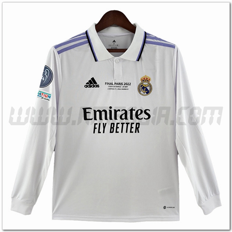 Prima Maglia Real Madrid Maniche lunghe 14 Champions Edition 2022 2023