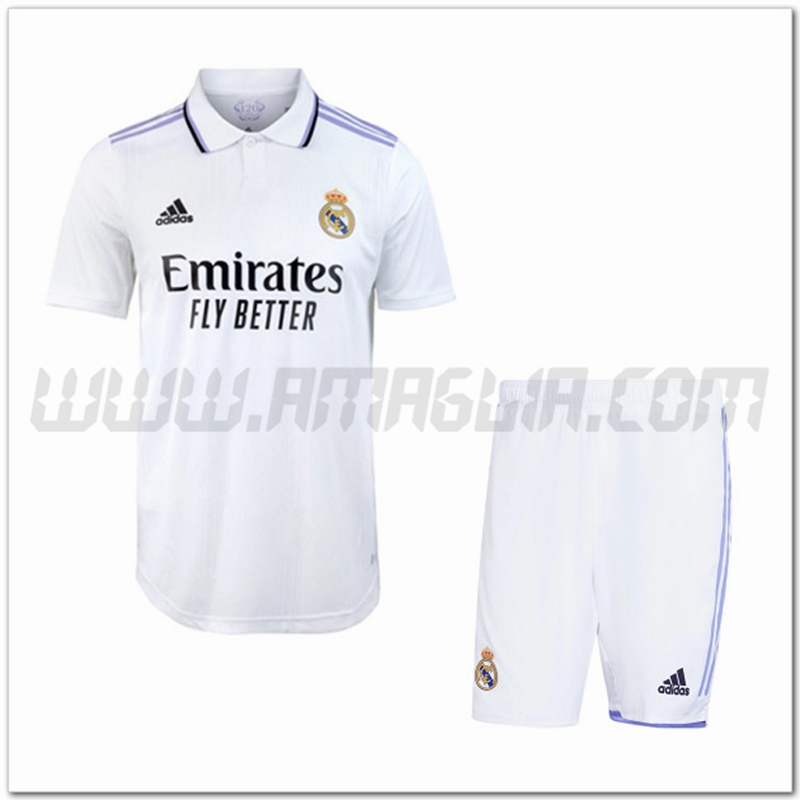 Kit Maglia Real Madrid Prima + Pantaloncini 2022 2023