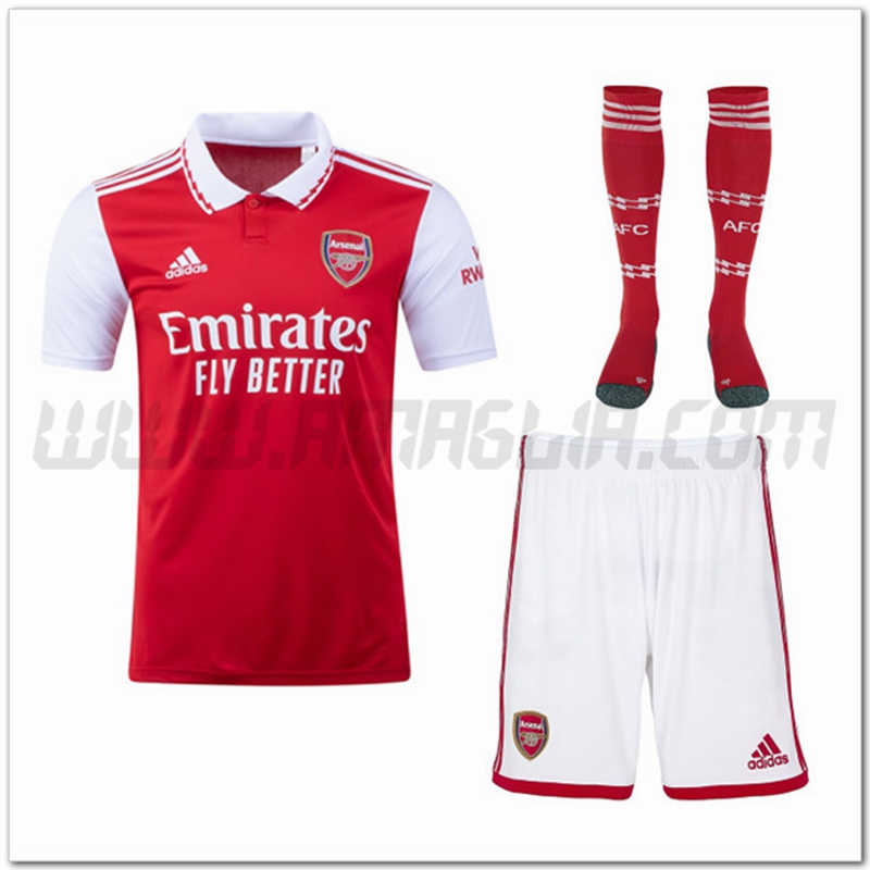 Kit Maglia Arsenal Prima (Pantaloncini + Calzini) 2022 2023