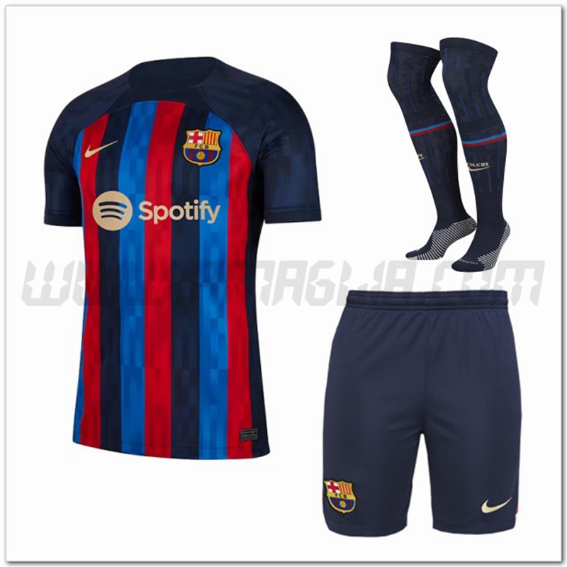 Kit Maglia FC Barcellona Prima (Pantaloncini + Calzini) 2022 2023