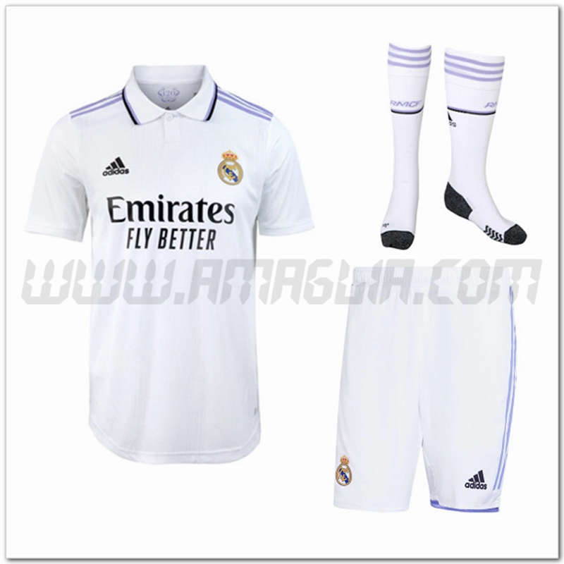 Kit Maglia Real Madrid Prima (Pantaloncini + Calzini) 2022 2023