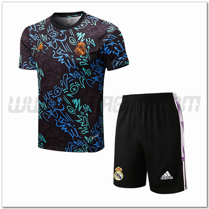 KIT Maglia Allenamento Real Madrid + Pantaloncini Nero/Blu 2022 2023