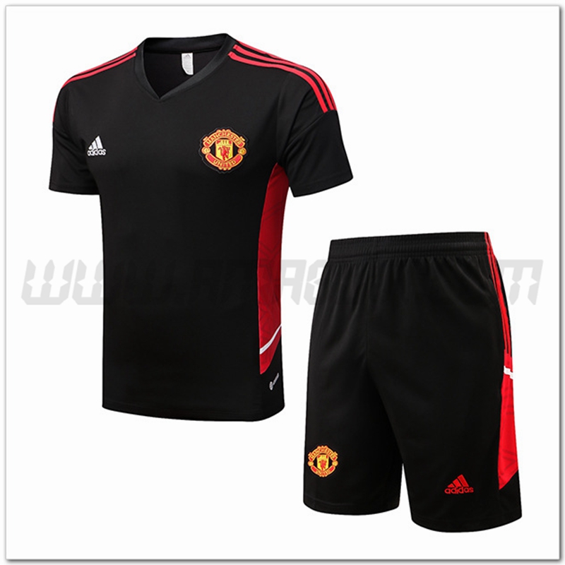 KIT Maglia Allenamento Manchester United + Pantaloncini Nero 2022 2023
