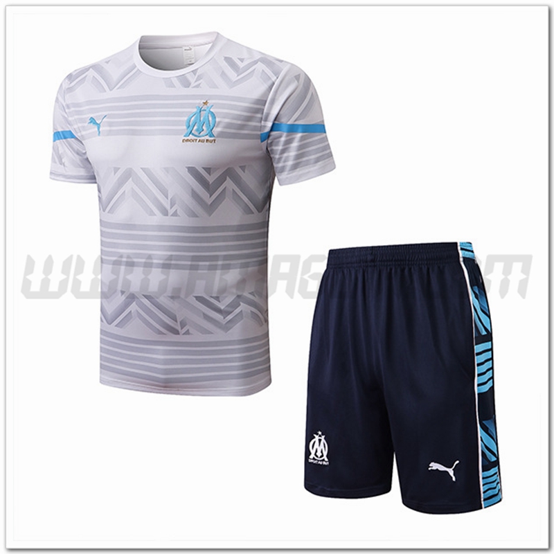 KIT Maglia Allenamento Marsiglia + Pantaloncini Bianco 2022 2023