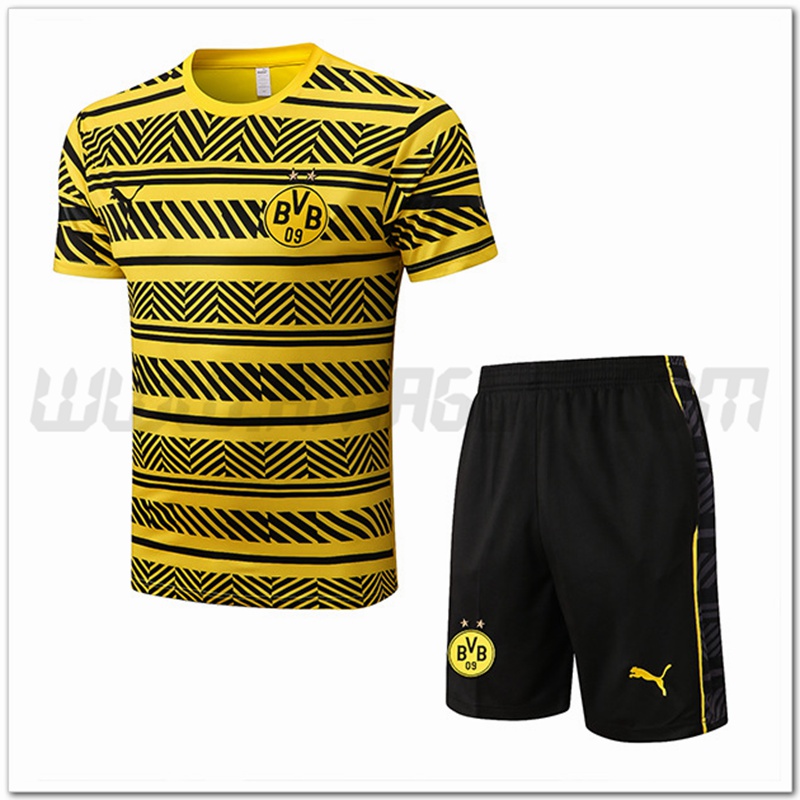 KIT Maglia Allenamento Dortmund + Pantaloncini Giallo/Nero 2022 2023