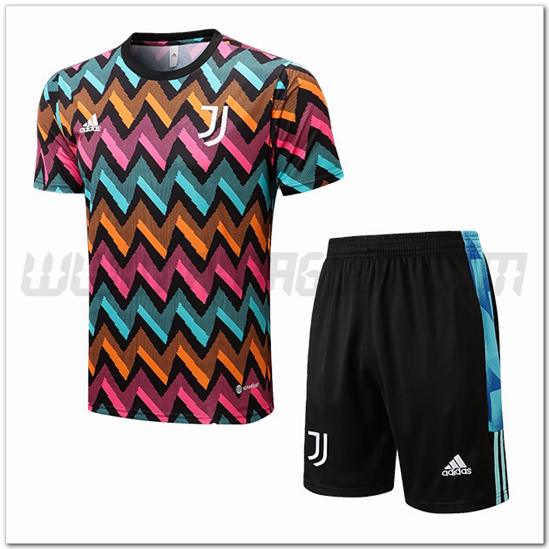 KIT Maglia Allenamento Juventus + Pantaloncini Chiara/Arancia/Rose 2022 2023