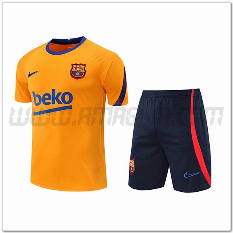 KIT Maglia Allenamento FC Barcellona + Pantaloncini Giallo 2022 2023