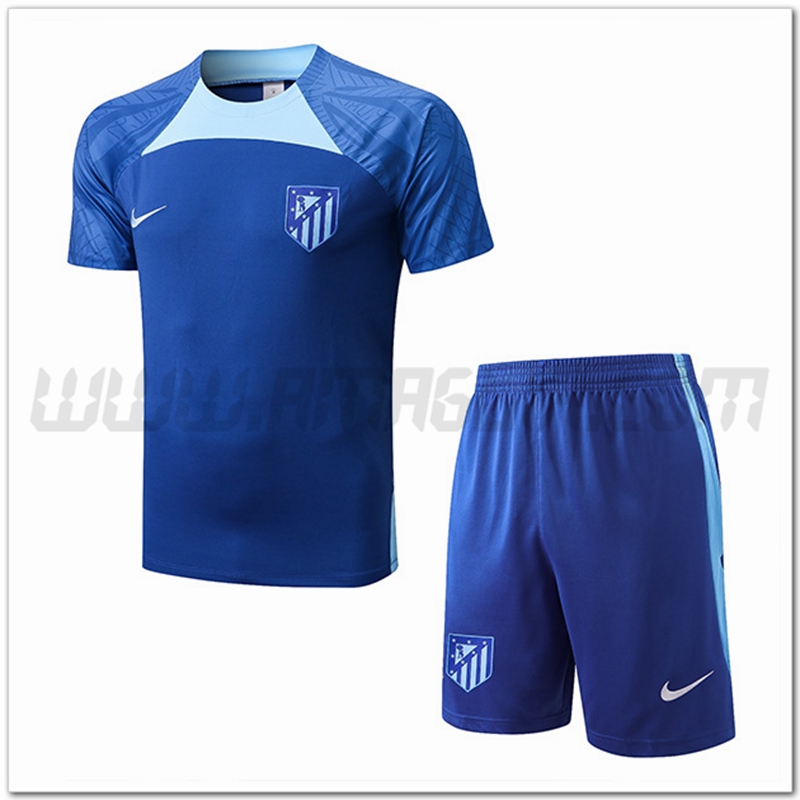 KIT Maglia Allenamento Atletico Madrid + Pantaloncini Blu 2022 2023