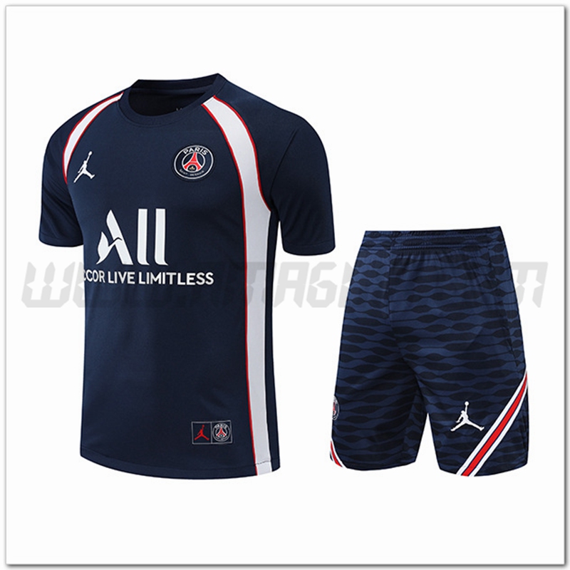 KIT Maglia Allenamento Jordan PSG + Pantaloncini Blu Marino 2022 2023