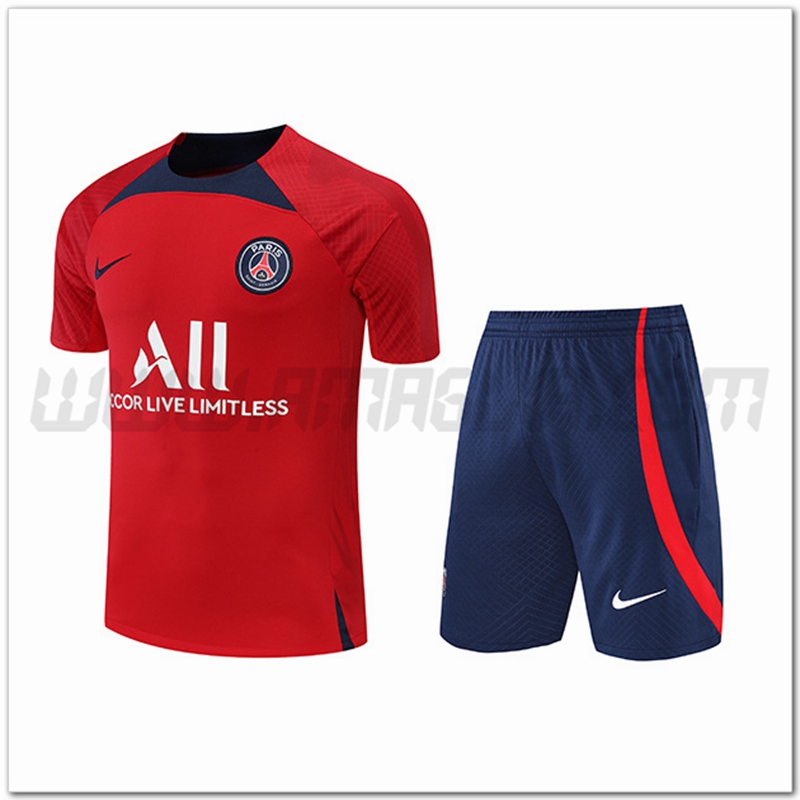 KIT Maglia Allenamento PSG + Pantaloncini Rosso 2022 2023