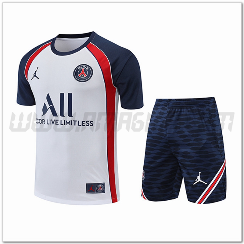 KIT Maglia Allenamento PSG + Pantaloncini Bianco/Rosso 2022 2023
