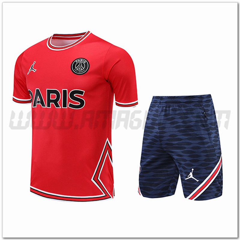 KIT Maglia Allenamento Jordan PSG + Pantaloncini Rosso 2022 2023