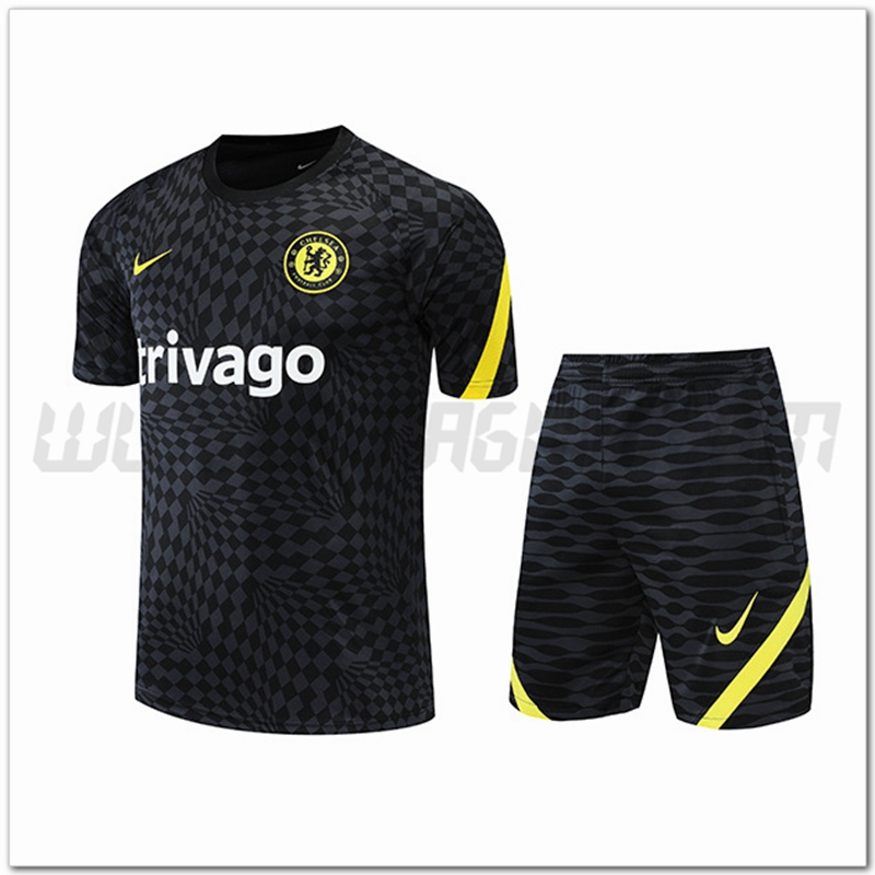 KIT Maglia Allenamento FC Chelsea + Pantaloncini Nero 2022 2023