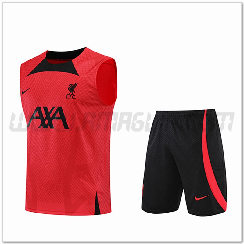 KIT Canotta da Allenamento FC Liverpool + Pantaloncini Rosso 2022 2023