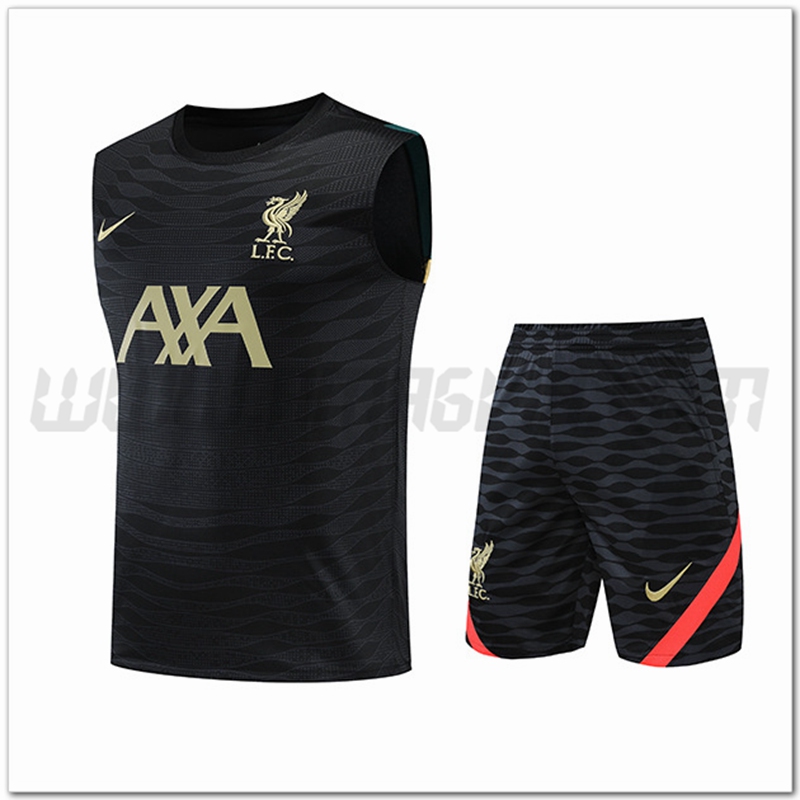 KIT Canotta da Allenamento FC Liverpool + Pantaloncini Nero 2022 2023