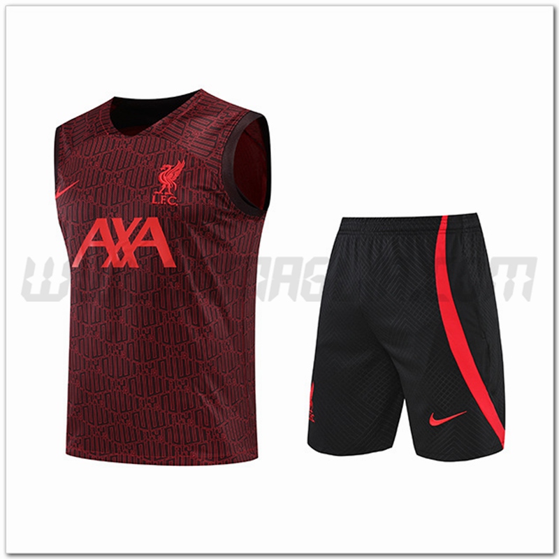 KIT Canotta da Allenamento FC Liverpool + Pantaloncini Marrone 2022 2023