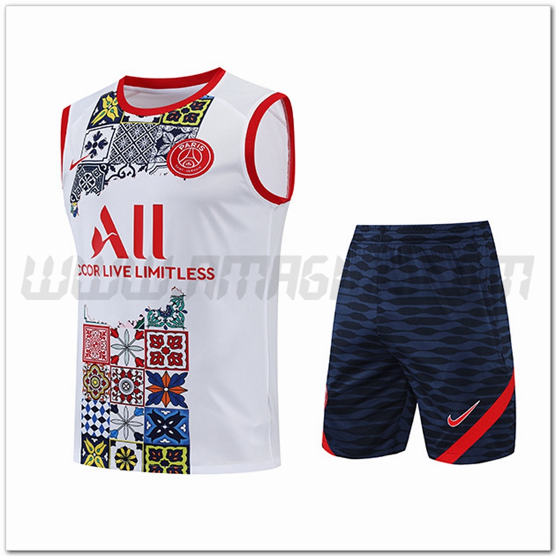 KIT Canotta da Allenamento Jordan PSG + Pantaloncini Rosso 2022 2023