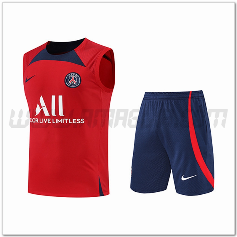KIT Canotta da Allenamento PSG + Pantaloncini Rosso 2022 2023