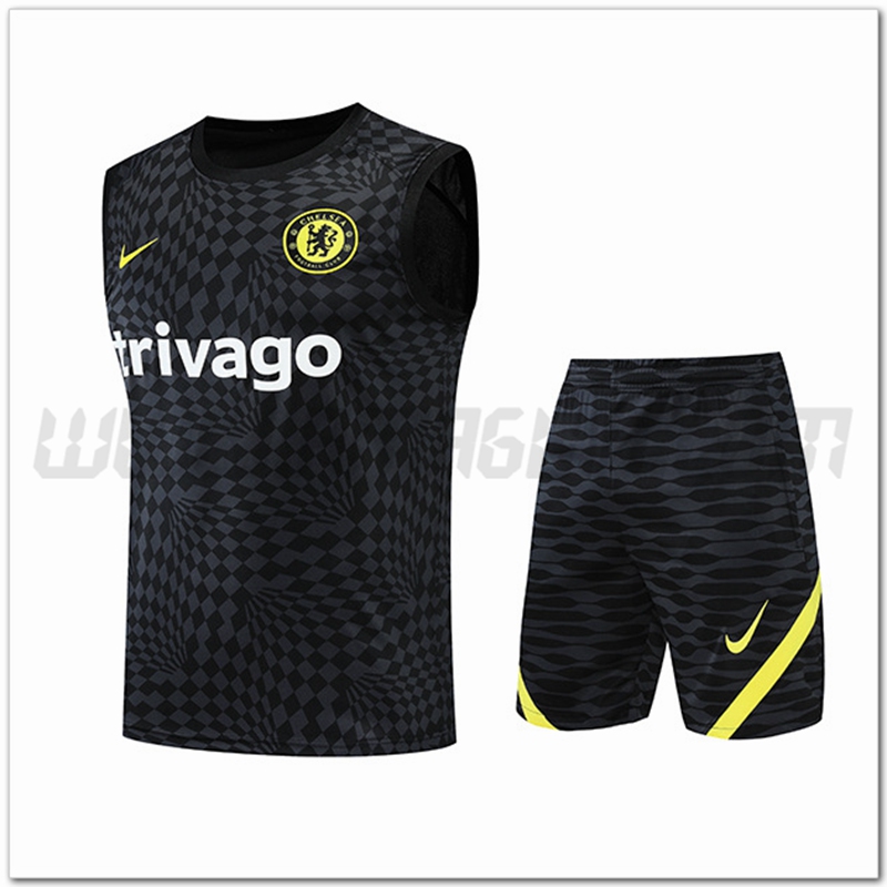 KIT Canotta da Allenamento FC Chelsea + Pantaloncini Nero 2022 2023