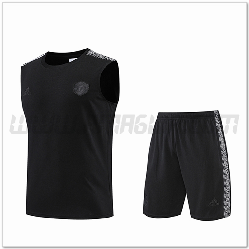KIT Canotta da Allenamento Manchester United + Pantaloncini Nero 2022 2023