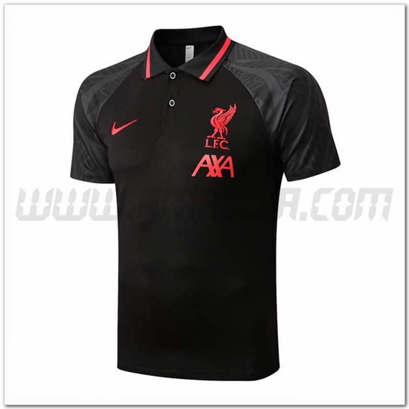 Maglia Polo FC Liverpool Nero/Grigio 2022 2023