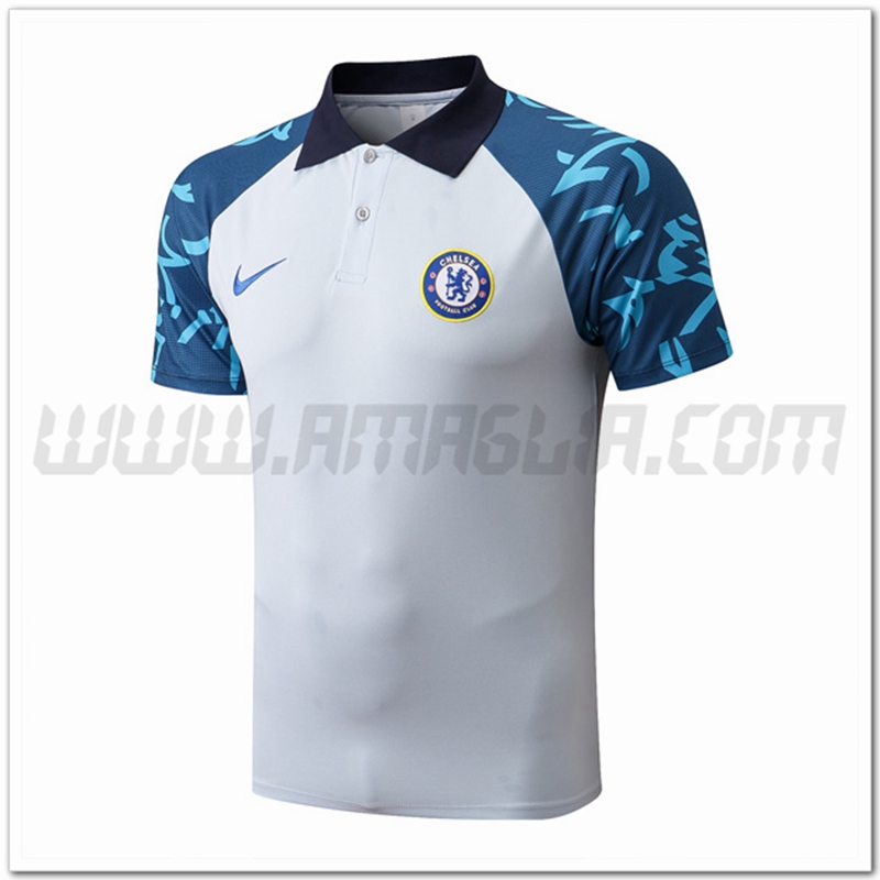 Maglia Polo FC Chelsea Bianco/Blu 2022 2023