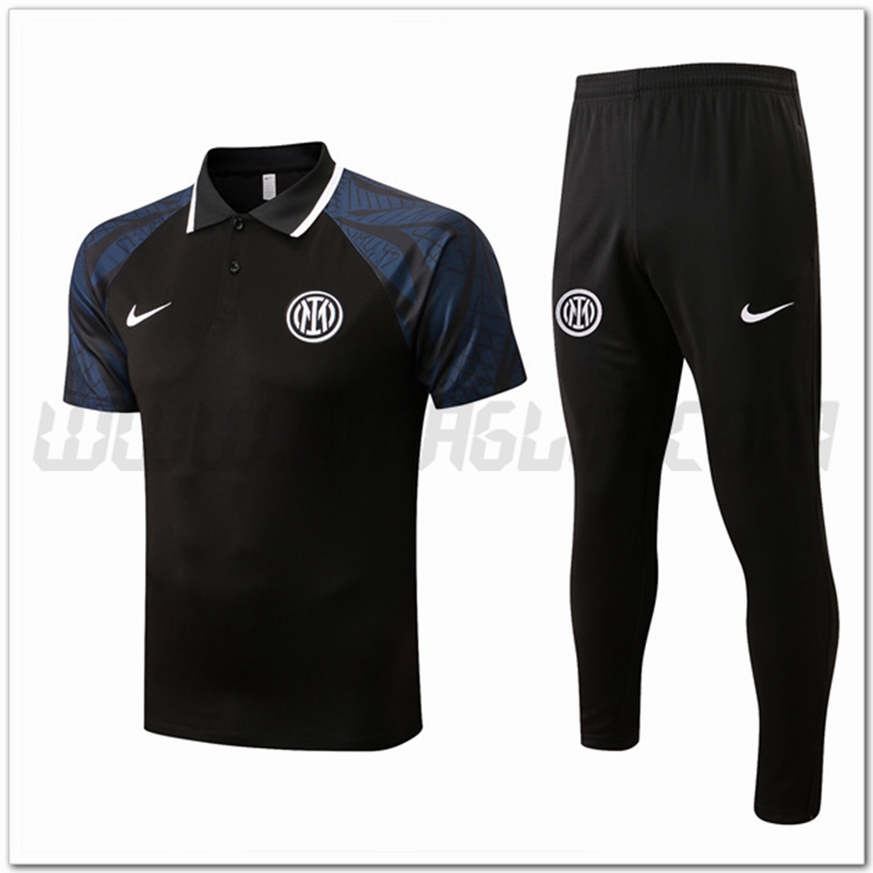 Kit Maglia Polo Inter Milan + Pantaloni Nero 2022 2023