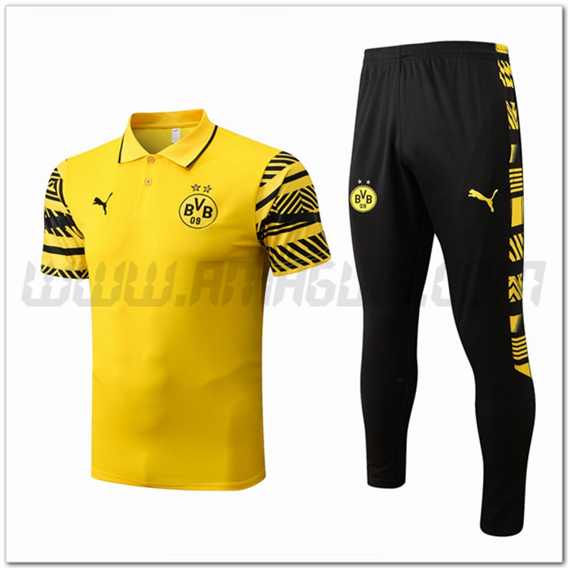 Kit Maglia Polo Dortmund BVB + Pantaloni Giallo 2022 2023