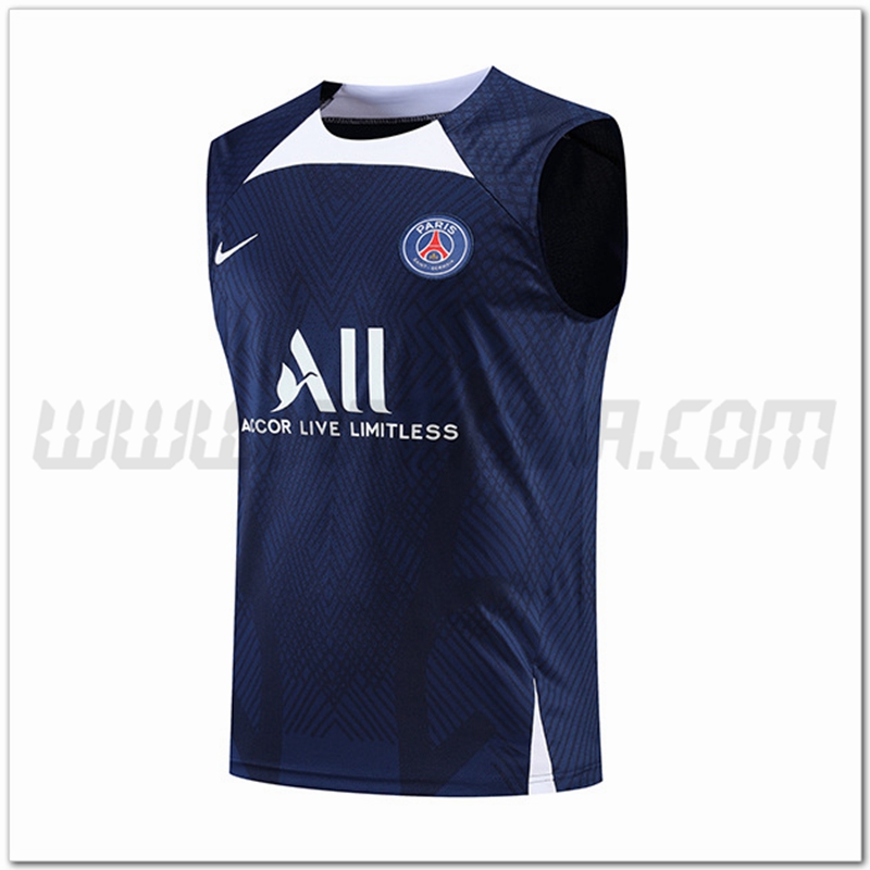 Canotta da Allenamento PSG Blu Marino/Bianco 2022 2023