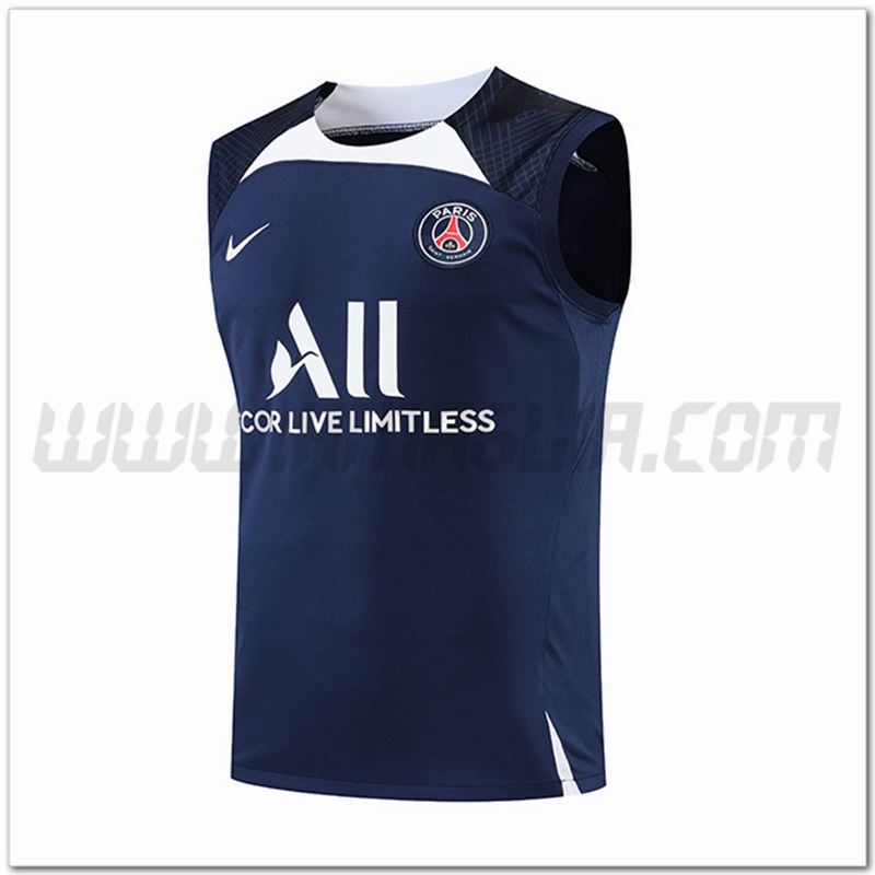Canotta da Allenamento Jordan PSG Bianco/Blu Marino 2022 2023