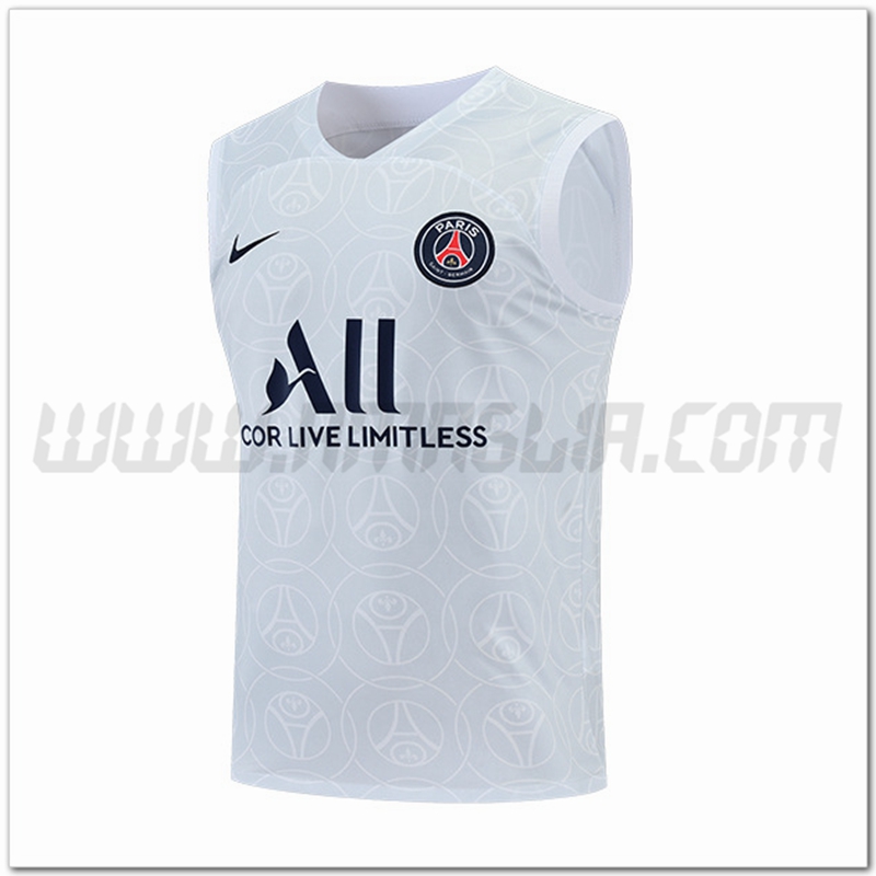 Canotta da Allenamento PSG Bianco/Grigio 2022 2023